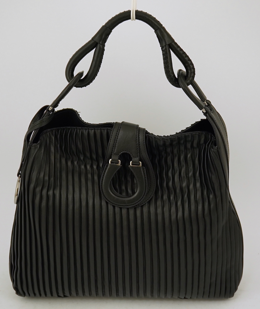 A Giorgio Armani black leather tote